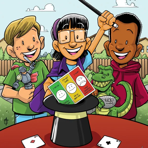 Stoplight Pain Scale Comic Book hero
