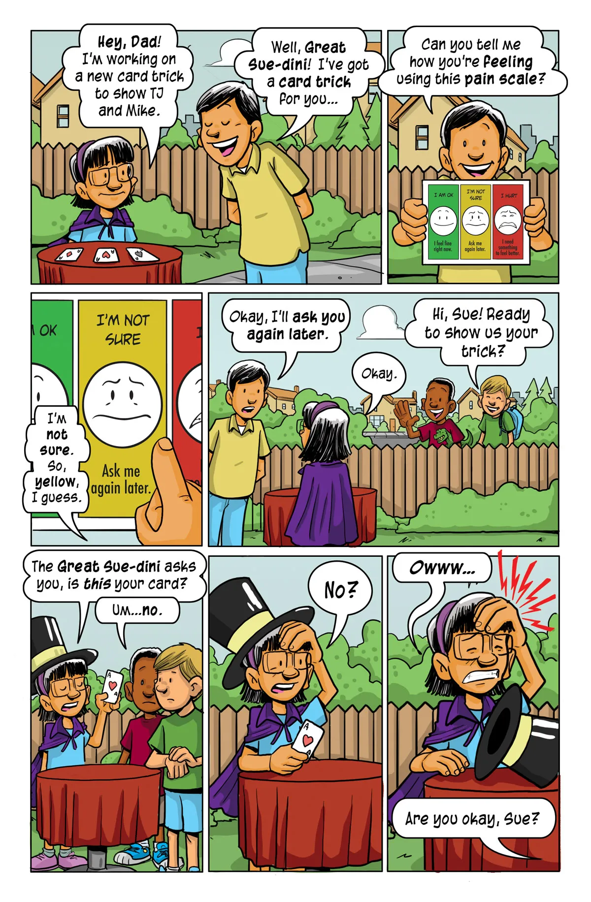 Stoplight Pain Scale Comic Book hero
